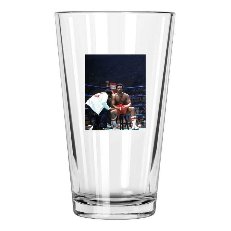 1976 Champion Boxer George Foreman 'Big George' Photo Pint Beer Drinking Glass