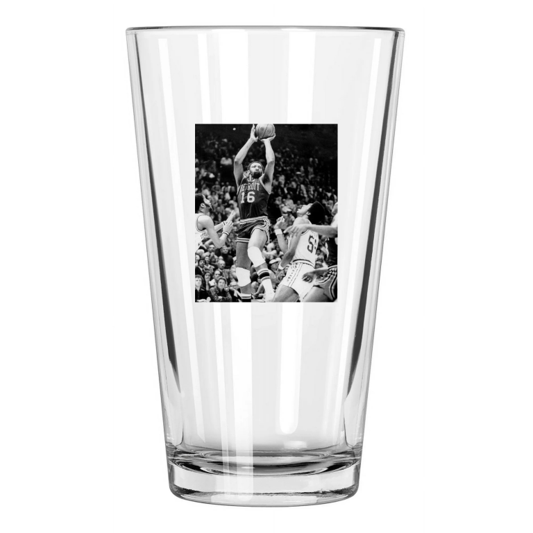 1976 Detroit Pistons Bob Lanier Photo Basketball Hof 92 Pint Beer Drinking Glass