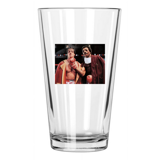 1976 Film 'Rocky' And Apollo Movie Sylvestor Stallone Pint Beer Drinking Glass