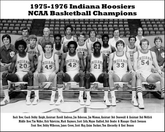 1976 Indiana Hoosiers Bobby Knight Glossy Keychain Ncaa Champions Keychain