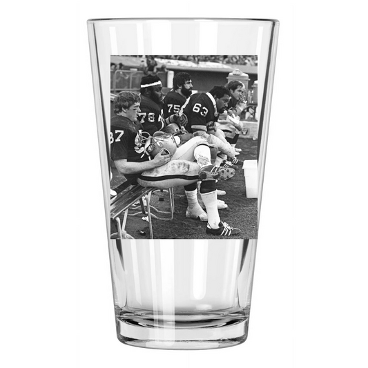1976 Oakland Raiders Offense Dave Casper Art Shell Gene Upshaw Pint Beer Glass