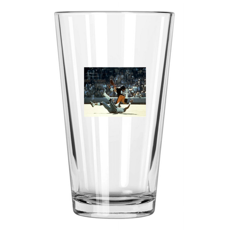 1976 Pittsburgh Steelers Lynn Swann Super Bowl X Diving Catch Pint Beer Glass