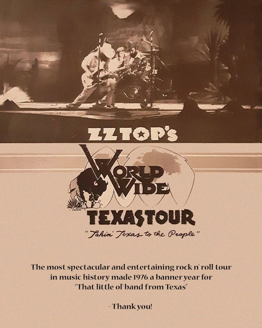 1976 Rock Band Zz Top Glossy Photo Print Dusty Hill And Billy Gibbons
