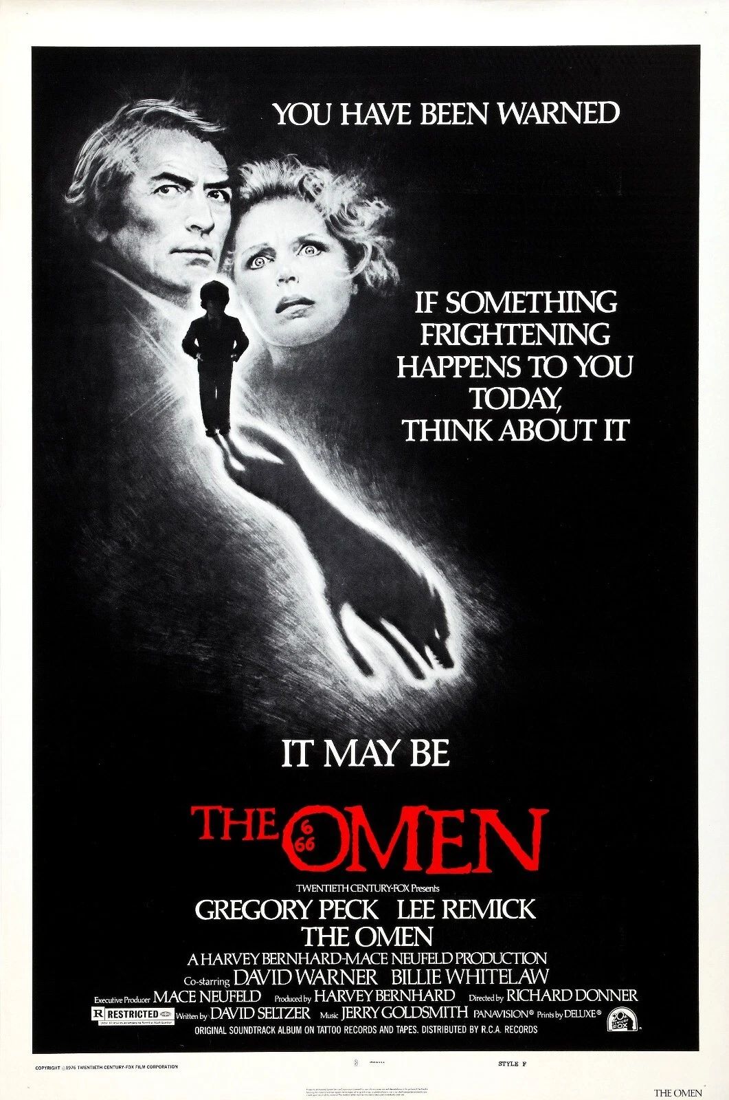 1976 The Omen Movie Magnet Gregory Peck Lee Remick Robert Damien