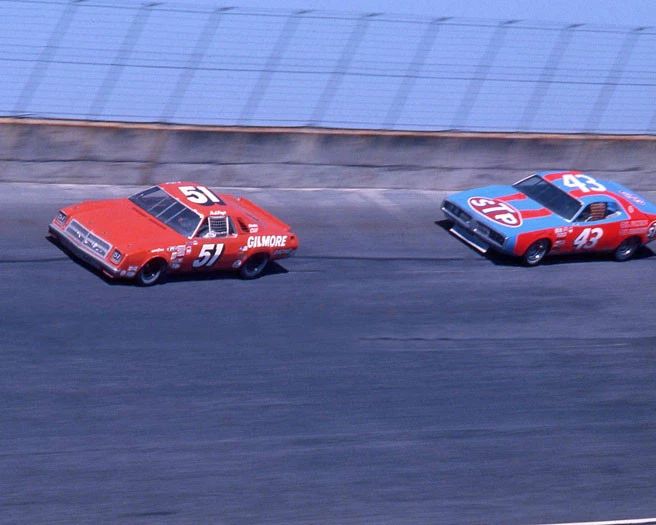 1977 Aj Foyt And Richard Petty Glossy Magnet Daytona 500 Magnet