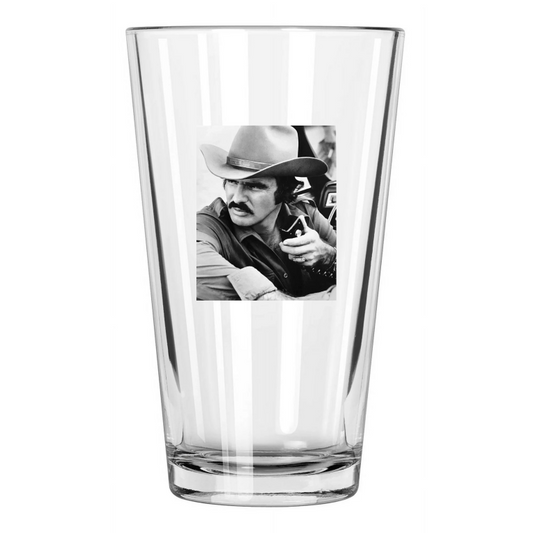 1977 Actor Burt Reynolds Photo 'Smokey And The Bandit' Pint Beer Drinking Glass