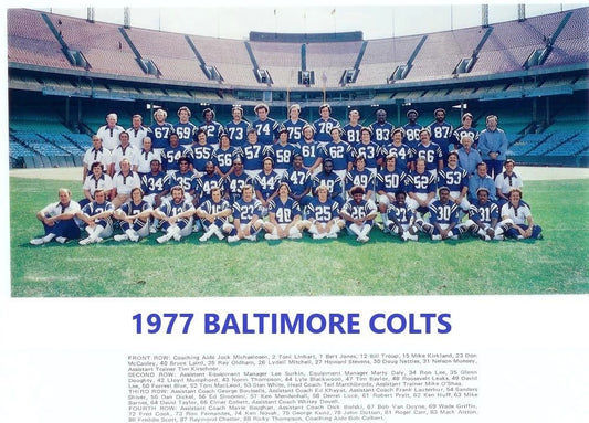 1977 Baltimore Colts Team Magnet Football Picture Nfl