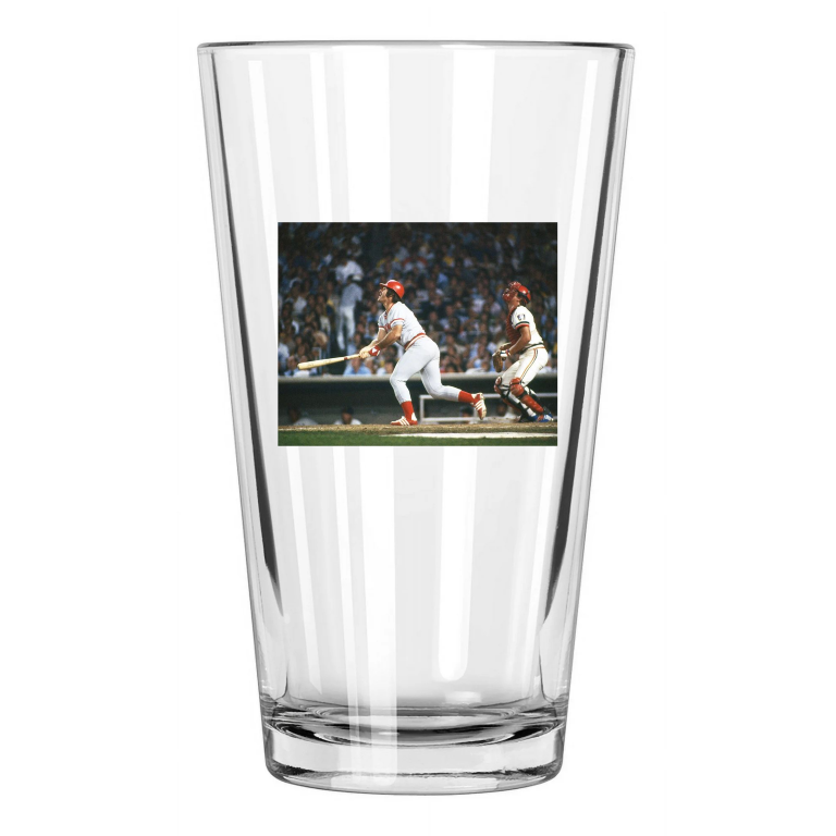 1977 Cincinnati Reds Pete Rose Photo All Star Game Pint Beer Drinking Glass
