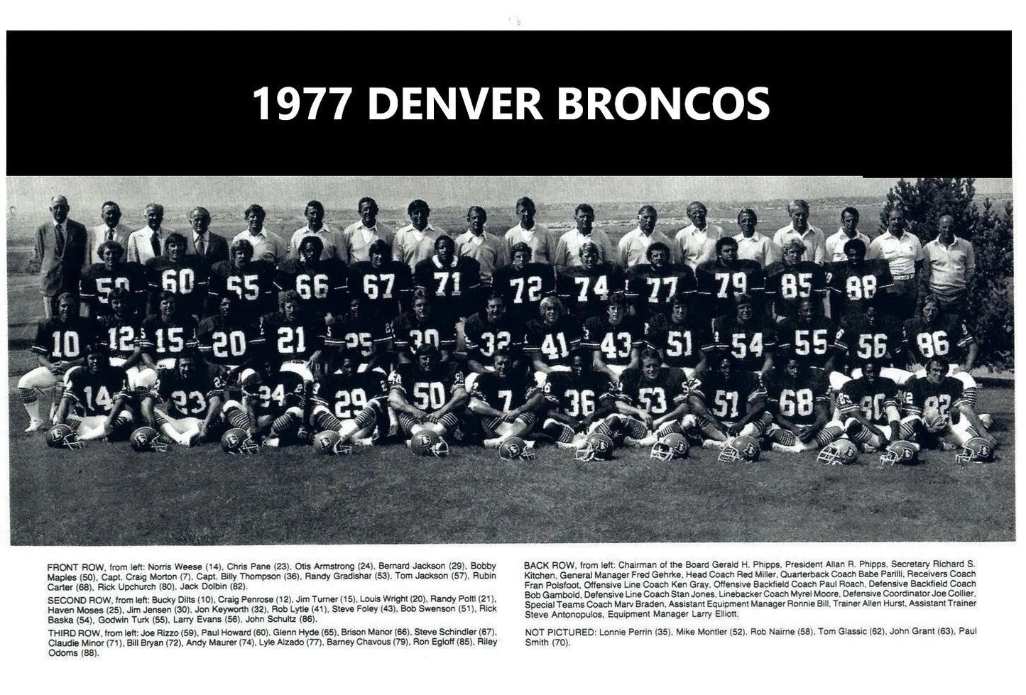 1977 Denver Broncos Team Keychain Picture Nfl Football