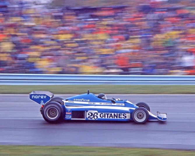 1977 Driver Jacques Laffite Glossy Photo U.S. Grand Prix East Poster