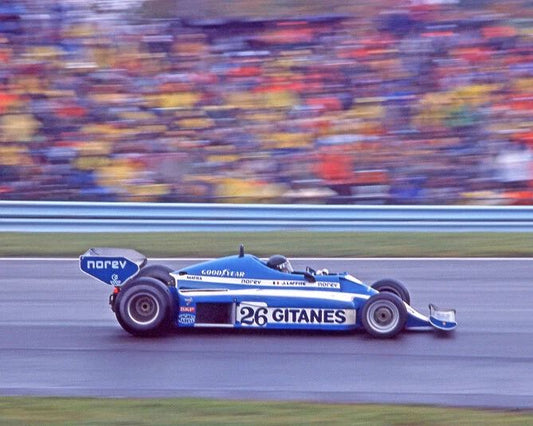 1977 Driver Jacques Laffite Glossy Photo U.S. Grand Prix East Poster