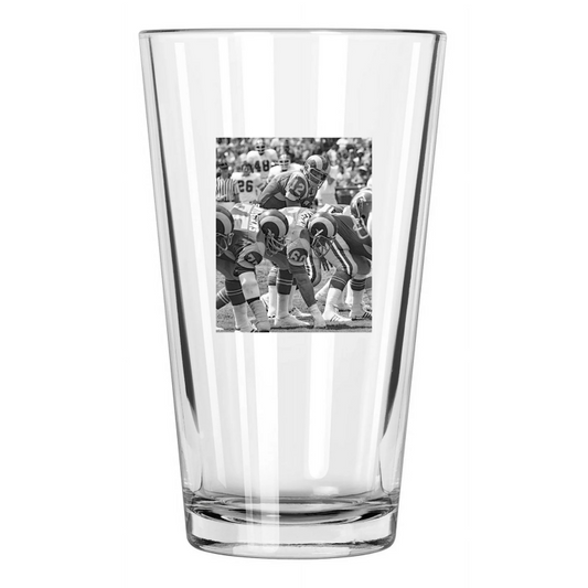 1977 Los Angeles Rams Joe Namath Photo Football 2 Pint Beer Drinking Glass