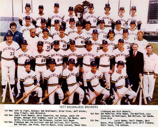 1977 Milwaukee Brewers Team Keychain Baseball Picture Mlb