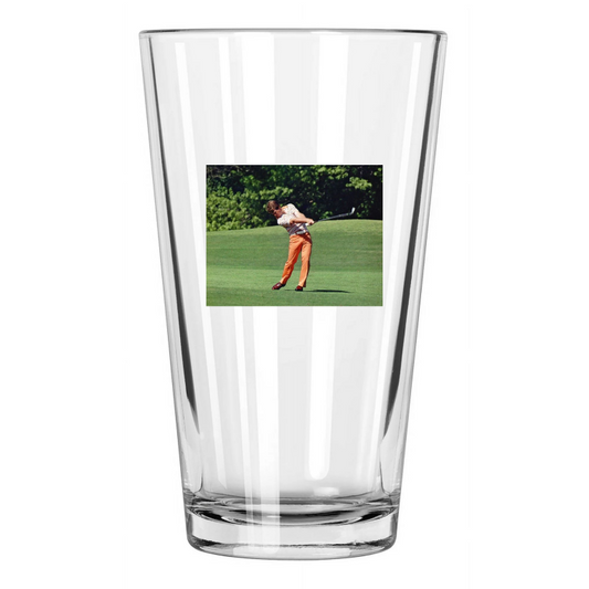 1977 Masters At Augusta Tom Watson Action Golf Photo Pint Beer Drinking Glass