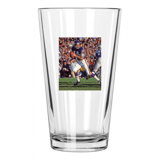 1977 Minnesota Vikings Fran Tarkenton Super Bowl Xi Pint Beer Drinking Glass