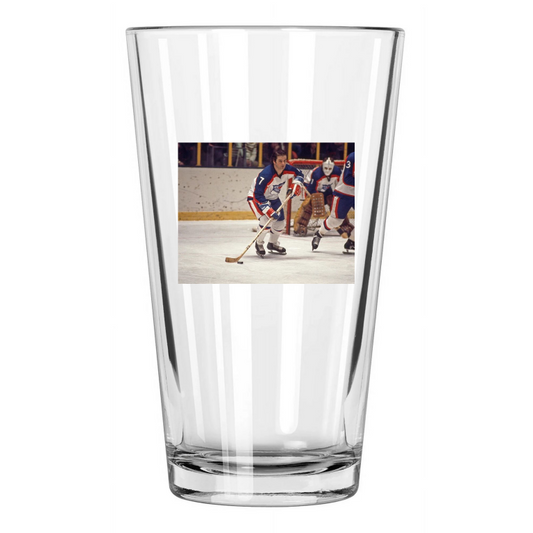1977 New York Rangers Rod Gilbert Hockey Photo Hof 82 1 Pint Beer Drinking Glass