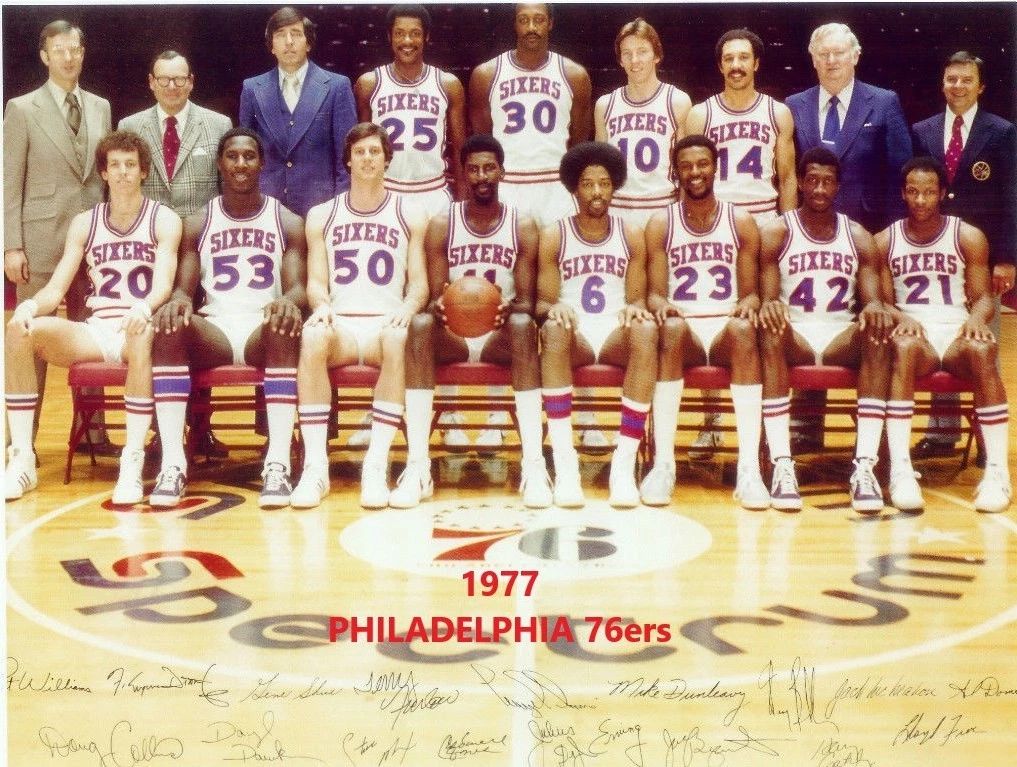 1977 Philadelphia 76Ers Team Photo Basketball Seventy Sixers Picture Nba