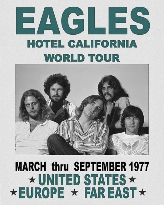 1977 Rock Band The Eagles Glossy Magnet World Tour Magnet Glenn Frey Print