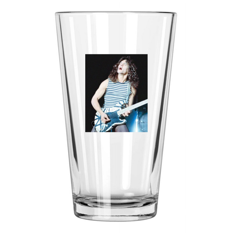 1977 Rock Singer Eddie Van Halen Photo Music Band Pint Beer Drinking Glass