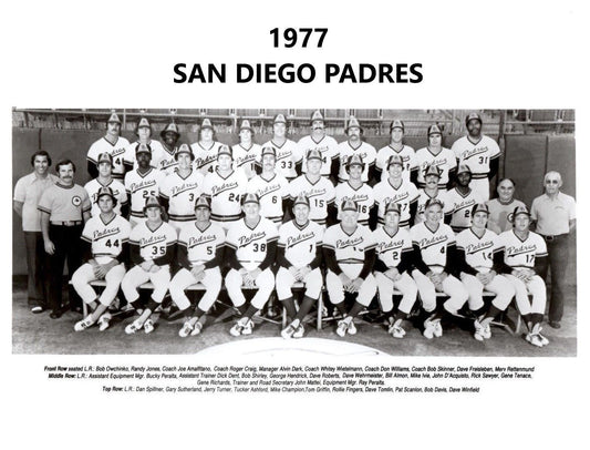 1977 San Diego Padres Team Photo Baseball Picture Mlb
