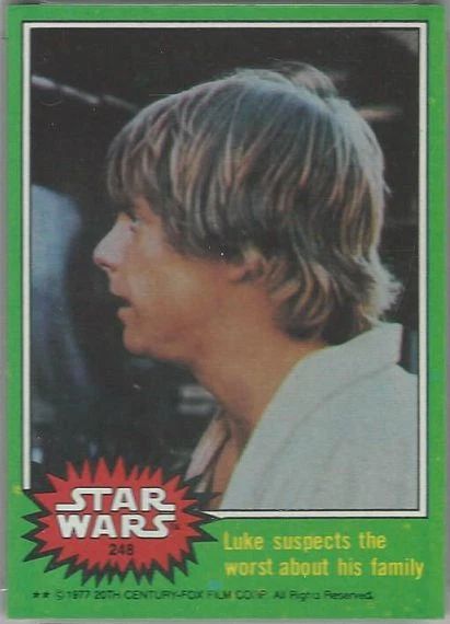 1977 Star Wars Ser 4 Green #248 Luke Suspects The Worst About His Family Ex Nm