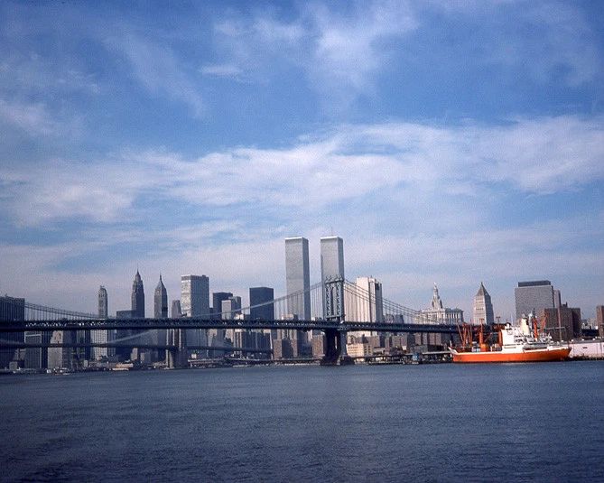 1977 Twin Towers World Trade Center Glossy Keychain Manhattan New York Print