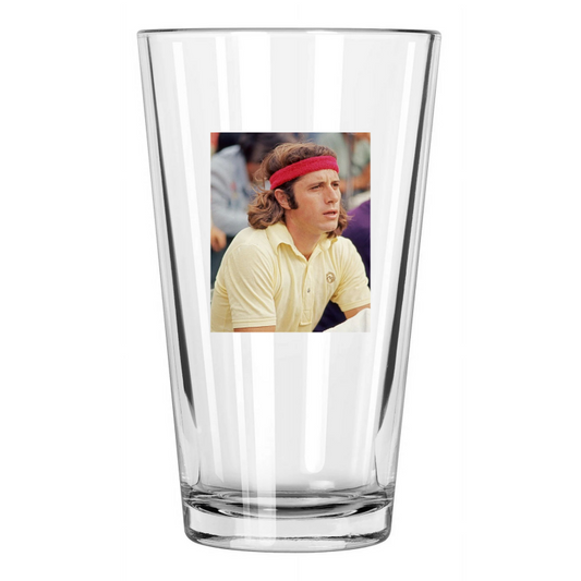 1977 Tennis Pro Guillermo Vilas Photo Wimbledon 1 Pint Beer Drinking Glass