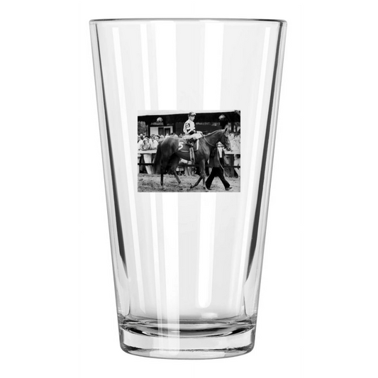 1978 Affirmed Steve Cauthen Triple Crown Racehorse Pint Beer Drinking Glass