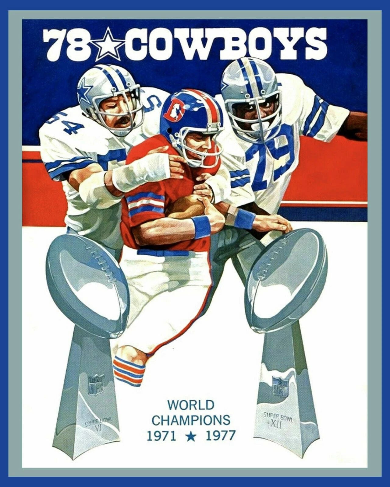 1978 Dallas Cowboys Keychain Football Picture Nfl