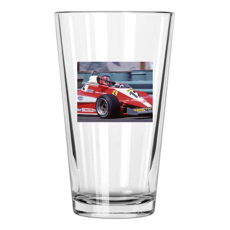 1978 Driver Gilles Villeneuve U.S. Grand Prix West Pint Beer Drinking Glass