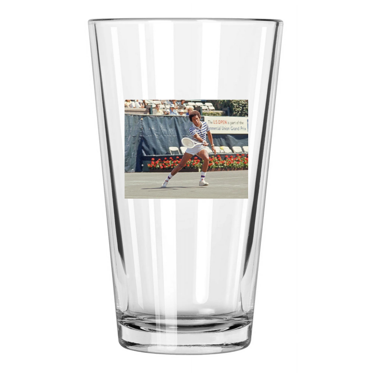1978 Legend Tennis Pro Arthur Ashe Photo Pint Beer Drinking Glass