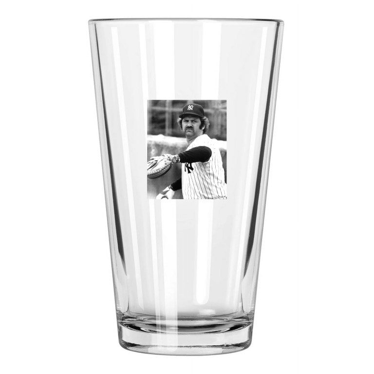 1978 New York Yankees Thurman Munson Photo Baseball Pint Beer Drinking Glass