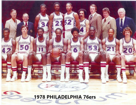 1978 Philadelphia 76Ers Team Photo Basketball Nba Seventy Sixers