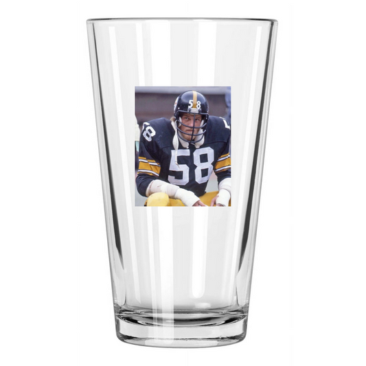 1978 Pittsburgh Steelers Jack Lambert Football Hof 90 Pint Beer Drinking Glass