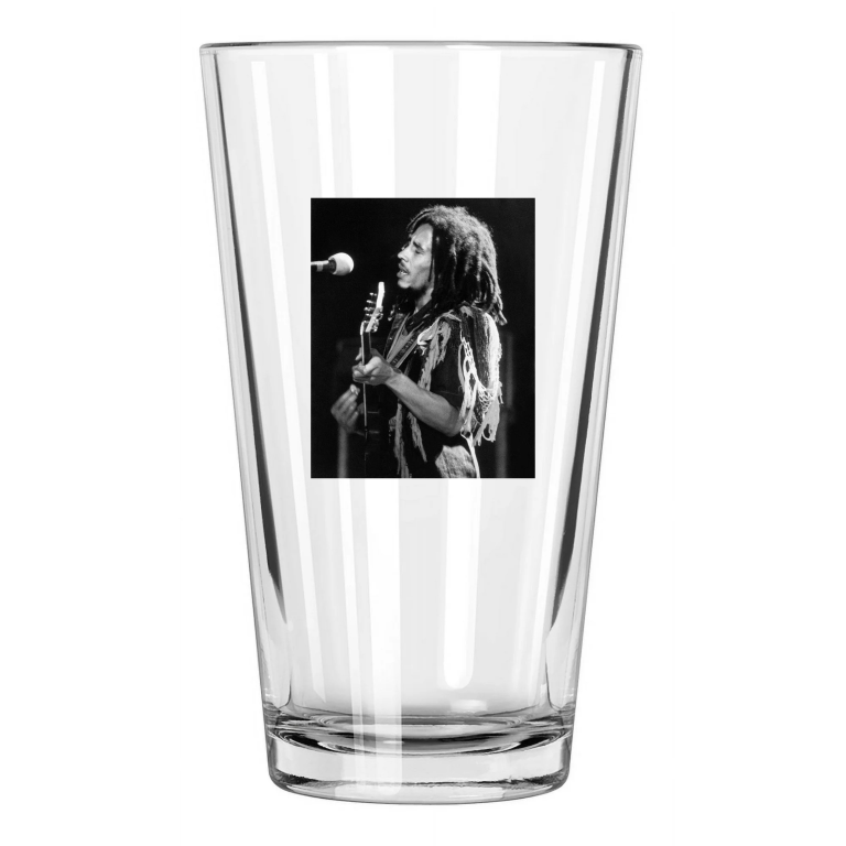 1978 Reggae Singer Bob Marley Photo Music Guitarist Pint Beer Drinking Glass