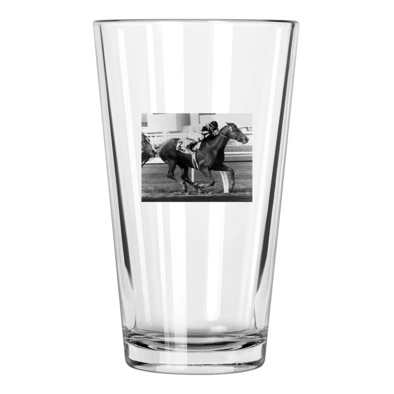 1978 Triple Crown Champion Affirmed Steve Cauthen Horse Pint Beer Drinking Glass