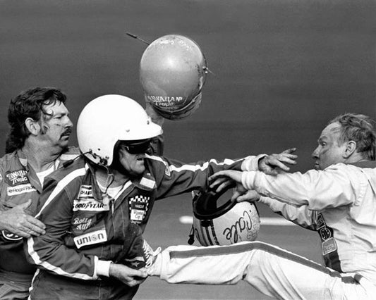 1979 Daytona 500 Cale Yarborough Fights Bobby Allison Glossy Photo Poster