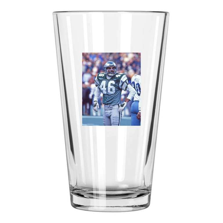 1979 Philadelphia Eagles Herm Edwards Photo Football Pint Beer Drinking Glass