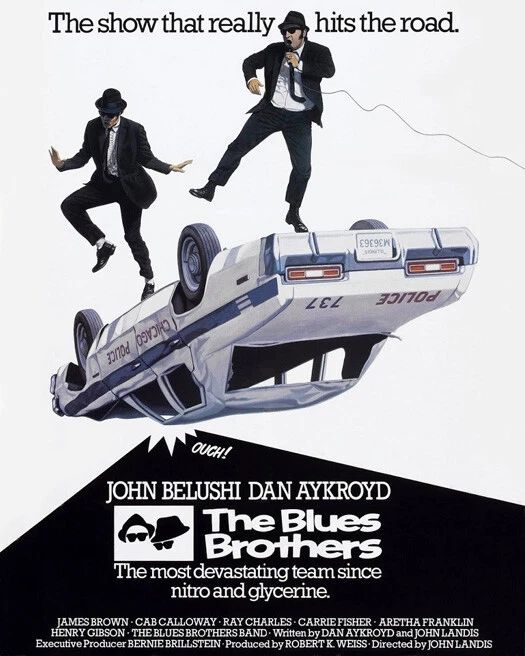 1980 Blues Brothers Dan Aykroyd John Belushi Glossy Photo Print Poster