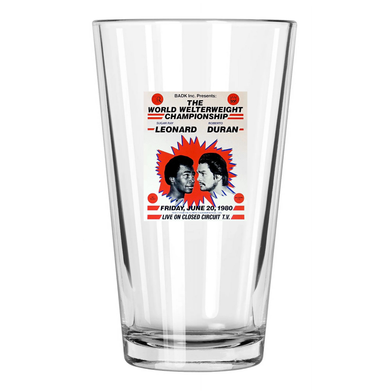 1980 Boxers Roberto Duran Vs Sugar Ray Leonard Photo Pint Beer Drinking Glass