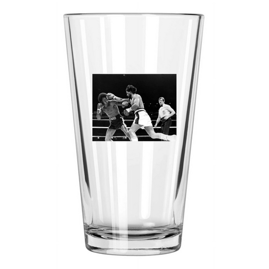 1980 Boxing Champ Roberto Duran Vs Sugar Ray Leonard Pint Beer Drinking Glass