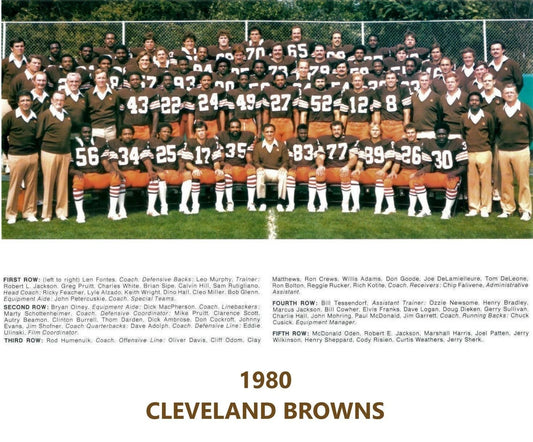 1980 Cleveland Browns Team Magnet Nfl Football Picture