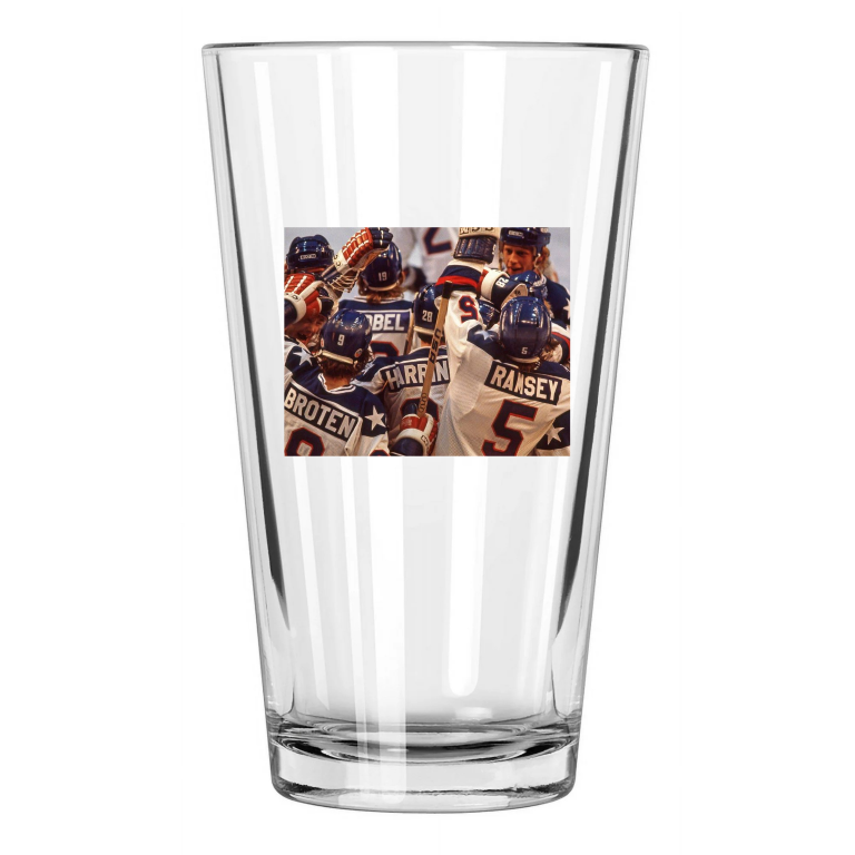 1980 Miracle On Ice Usa Hockey Olympics Celebration Pint Beer Drinking Glass