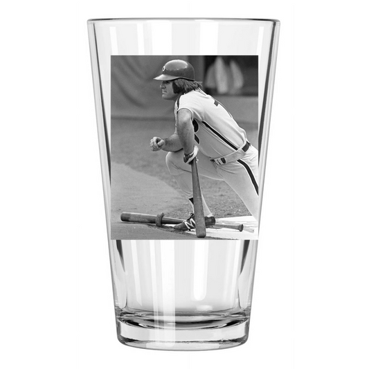 1980 Philadelphia Phillies Pete Rose Photo On Deck Pint Beer Drinking Glass
