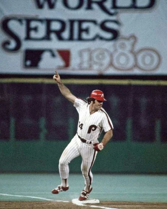 1980 Philadelphia Phillies Pete Rose Glossy Photo Poster World Series
