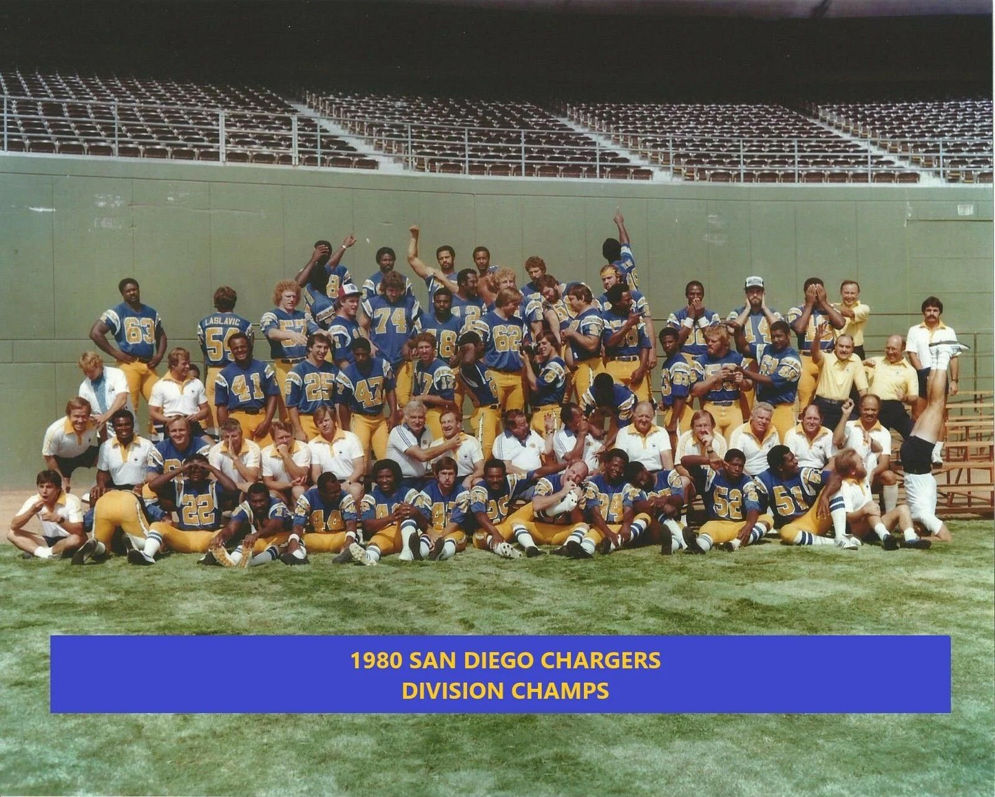 1980 San Diego Chargers Team Photo Football Picture Division Champs