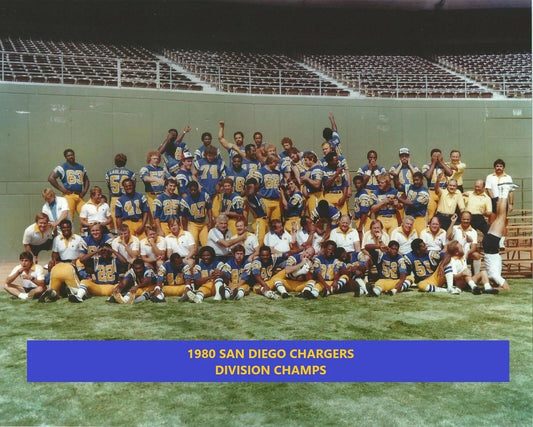 1980 San Diego Chargers Team Magnet Football Picture Division Champs