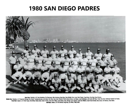 1980 San Diego Padres Team Photo Baseball Picture Mlb With Names