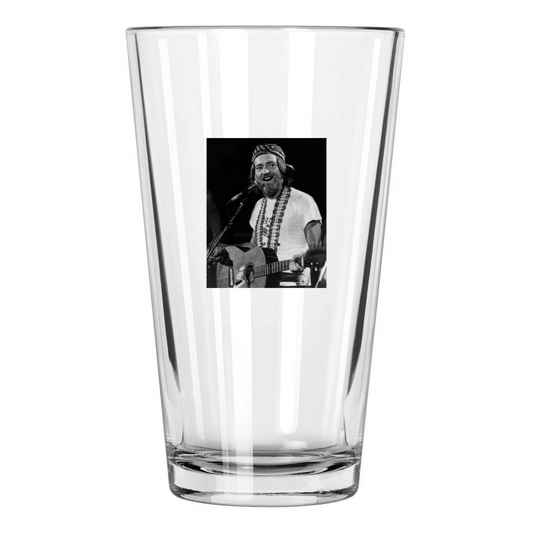 1980 Singer Willie Nelson Photo Country Music Pint Beer Drinking Glass