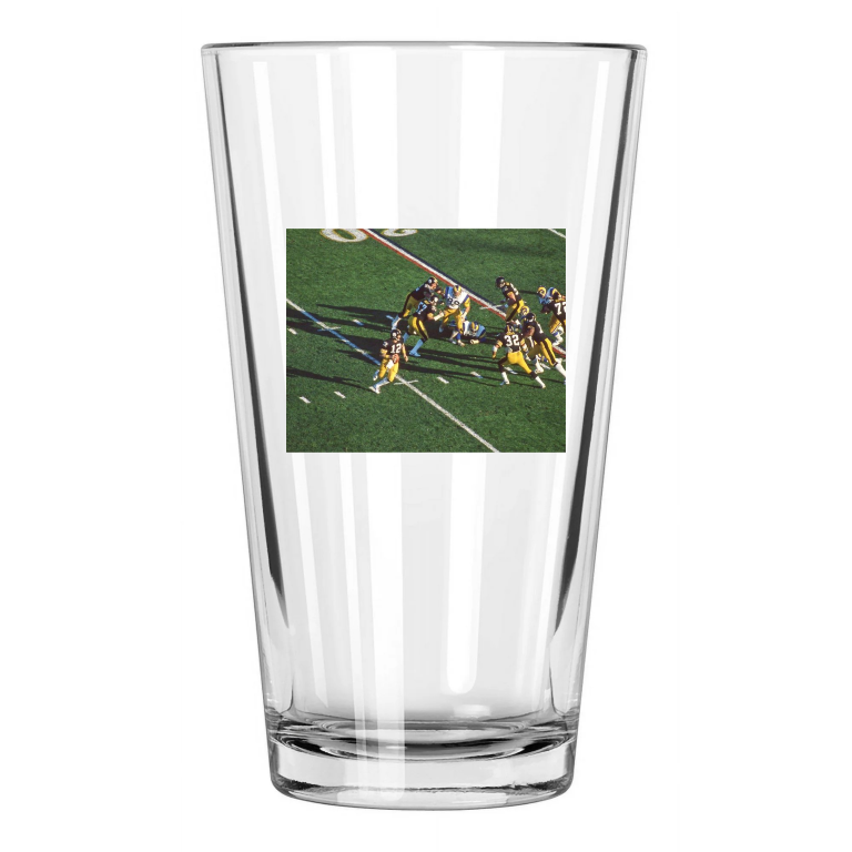 1980 Super Bowl Terry Bradshaw Pittsburgh Steelers Vs La Rams Pint Beer Glass